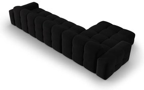 Divano angolare in velluto nero (angolo sinistro) Kendal - Micadoni Home
