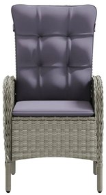 Set da pranzo da giardino 7 pz con cuscini grigio e nero