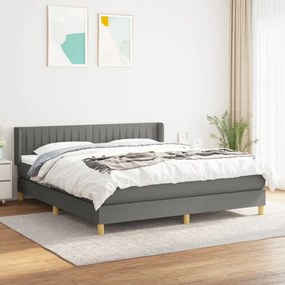 Giroletto A Molle Con Materasso Grigio Scuro 160x200 Cm Tessuto /
