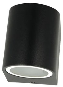 Applique Lampada Da Parete Circolare Attacco GU10 IP44 Carcassa Nera Illuminazione Da Un Lato SKU-7508