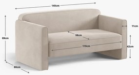 Divano verde con rivestimento in velluto 140 cm Abby – Micadoni