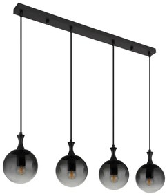 Globo 15885-4H - Lampadario a sospensione con filo DALTON 4xE27/10W/230V nero