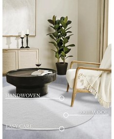 Tappeto rotondo bianco in lana tessuto a mano ø 200 cm Francois – Villeroy&amp;Boch