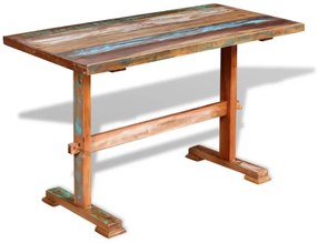 Tavolo pranzo piedistallo legno massello recupero 120x58x78 cm