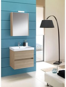 Mobile sottolavabo e lavabo Kora olmo rousseau in truciolare L 60 x H 57 x P 46 cm 1 vasca 2 cassetti