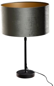 Lampada da Tavolo Nera con Paralume in Velluto Verde 35cm - Parte