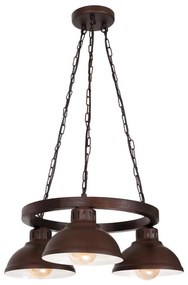 Lampadario a sospensione con catena HAKON ROUND 3xE27/60W/230V scuro