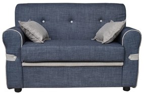 Divano 2 posti 124 cm con cuscini in tessuto ERMES Grigio Antracite