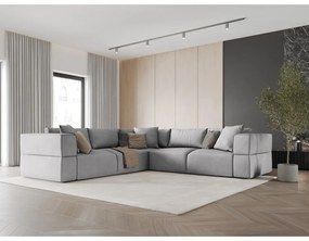 Divano angolare grigio chiaro (variabile) Esther - Milo Casa