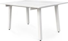 Tavolo In Alluminio Quadrato Da Esterno 145x100-145 Cm Bianco