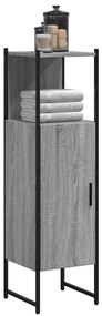 Mobile Da Bagno Grigio Sonoma 33x33x120,5cm Legno Multistrato /