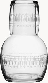 Caraffa e bicchiere in cristallo soffiato Ovals