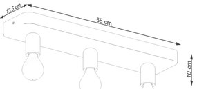Sollux  SL.1158 - Faretto TAVO 3xE27/15W/230V calcestruzzo