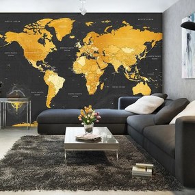 Fotomurale adesivo  Map: Golden World  Larghezza x Altezza Home decor 147x105