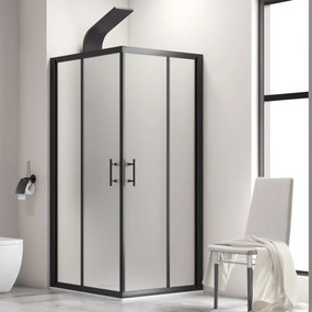 Box doccia 90x110 colore nero vetro opaco | KF1000B - KAMALU