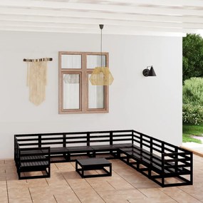 Set divani da giardino 12 pz in legno massello di pino