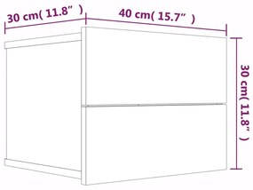 Comodini Rovere Marrone 2 pz 40x30x30 cm Legno Multistrato