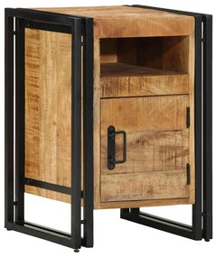 Comodino 40x40x59 Cm İn Legno Grezzo Massello Di Mango /