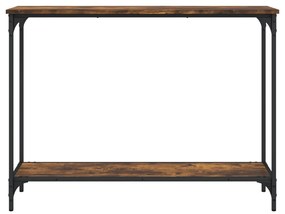 Tavolino consolle rovere fumo 101x30,5x75 cm legno multistrato