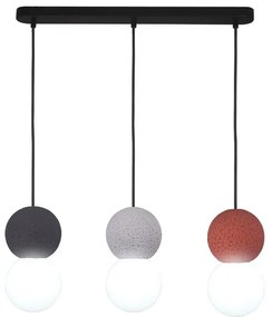 Lampadario Design Biglia multicolore paralume bianco 3x E27