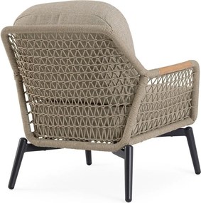 Poltrona da esterno marrone chiaro in metallo Eulero – Bizzotto