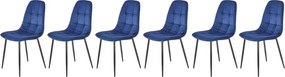 Set di 6 sedie K417 in velluto blu navy