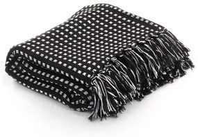 Copriletto İn Cotone A Quadri 220x250 Cm Nero /