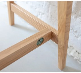 Scrivania bianca con base in frassino, lunghezza 65 cm Luka - Ragaba