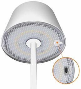 Lampada da Tavolo Ricaricabile 2.2W IP54 CCT Dimmerabile - Bianca