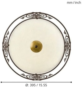 EGLO 86712 - Plafoniera da muro MESTRE 2xE27/60W