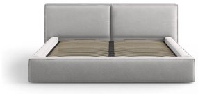 Letto matrimoniale imbottito grigio chiaro con contenitore e rete inclusi 180x200 cm Arendal - Cosmopolitan Design