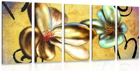 Quadri 5 pezzi – Fiori vintage interessanti