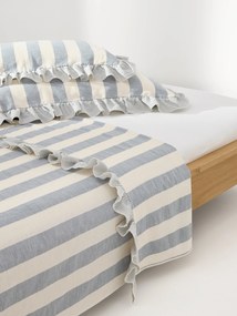 Lenzuolo in misto lino e cotone con volant Posie