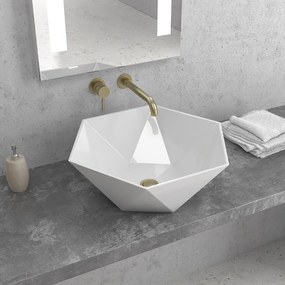 Lavabo D'Appoggio 45x45 Cm Karag Bianco Lucido