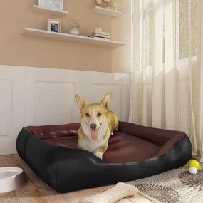 Cuccia Per Cani Nero E Marrone 80x68x23 Cm Similpelle /