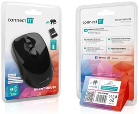 CONNECT IT CMO-2230-BK - Wireless silent topo MUTE 1200 DPI 1xAA nero