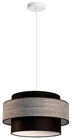 Lampadario a sospensione con filo GRACE 1xE27/60W/230V diametro 40 cm nero/grigio