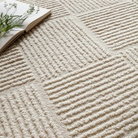 Tappeto in lana avorio tessuto a mano 200x290 cm Zennith Grid - Asiatic Carpets