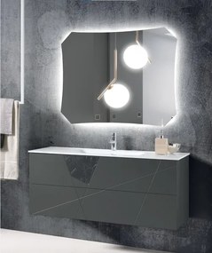 Mobile da bagno sospeso moderno base 100 CRIZIA con lavabo, ANTRACITE OPACO