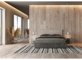 Letto contenitore imbottito 160x190 tessuto Era 02 grigio Arla