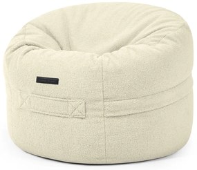 Pouf a sacco per bambini color crema con rivestimento in bouclé Roll 80 – SLOWDOWN