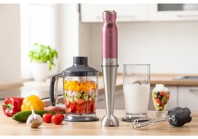 Sencor - Frullatore a immersione 4in1 1200W/230V acciaio inox/rosa