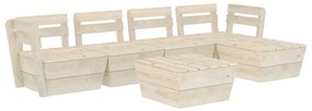 Set divani da giardino su pallet 6 pz in legno abete impregnato