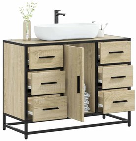 Mobile Lavabo Bagno Rovere Sonoma 60x30x60 Cm Legno Multistrato /