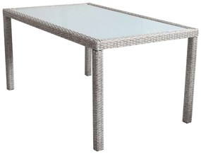 AXONA - set tavolo in alluminio e teak cm 150 x 90 con 4 poltrone Axona