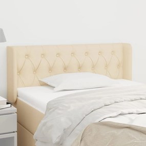 Testiera Ad Orecchio Crema 93x16x78/88 Cm İn Tessuto /