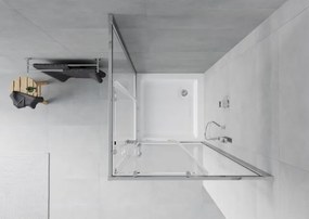 Mexen Rio cabina doccia quadrata 70 x 70 cm, trasparente, cromo + piatto doccia Rio, bianco - 860-070-070-01-00-4510