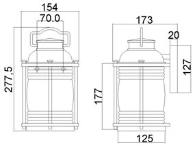 Kichler KL-ASHLANDBAY2-S-BU - Lampada da esterno ASHLAND BAY 1xE27/60W/230V IP44