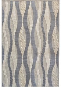 Tappeto Wool astratto antiscivolo in lana grigio, L 200 x L 140 cm