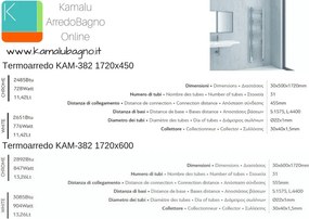 Radiatore bagno cromo 1720x450mm modello Kam-382C - KAMALU